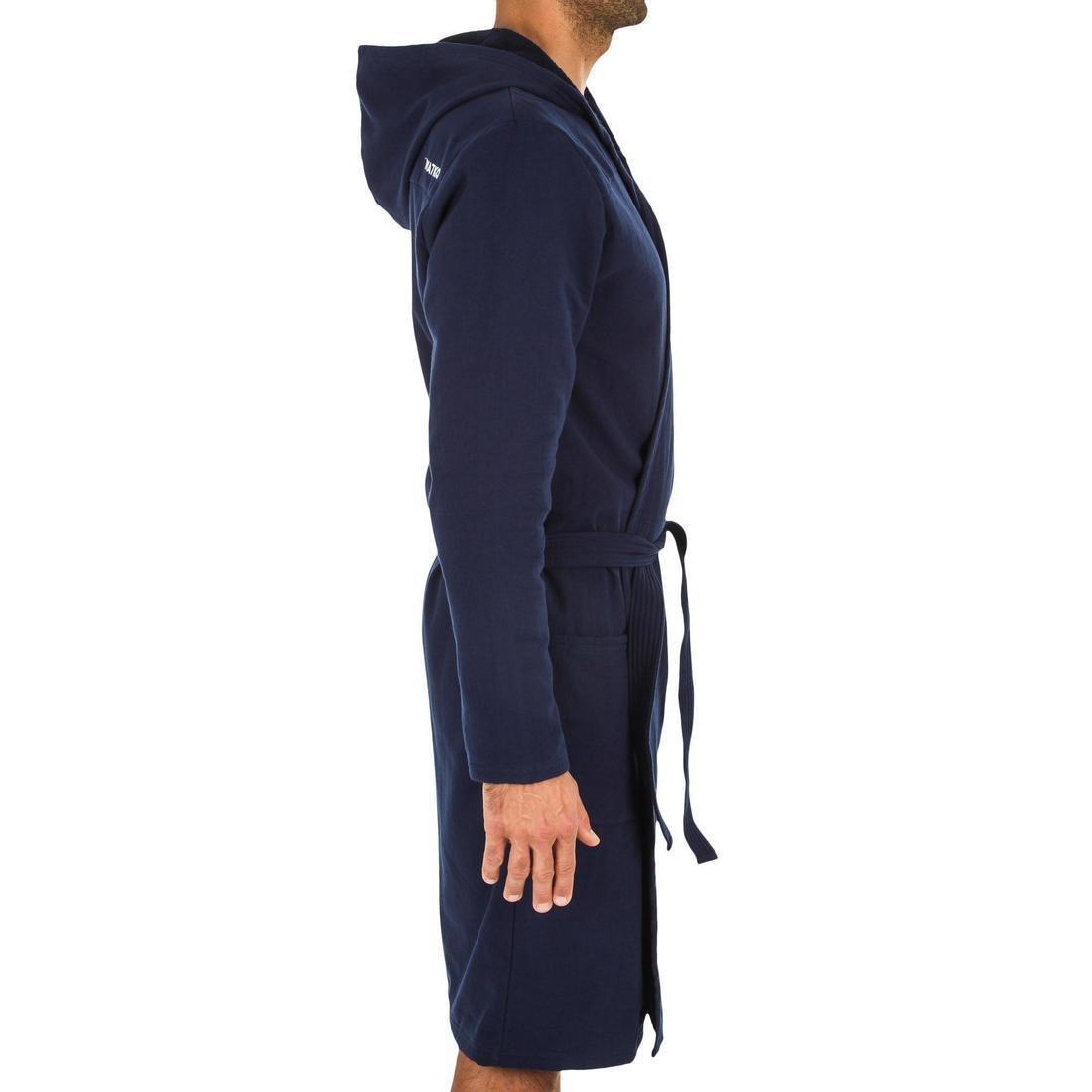 Men's Organic Cotton Pool Bathrobe, Navy, No Color, large image number 5