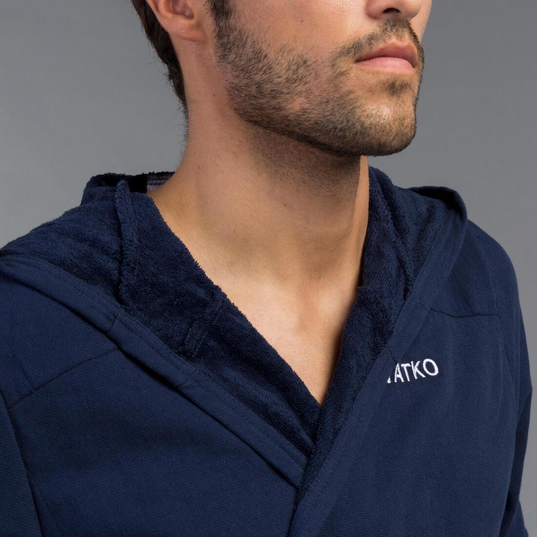 Mens OrganicCotton Pool Bathrobe, Navy Blue, , large image number 13