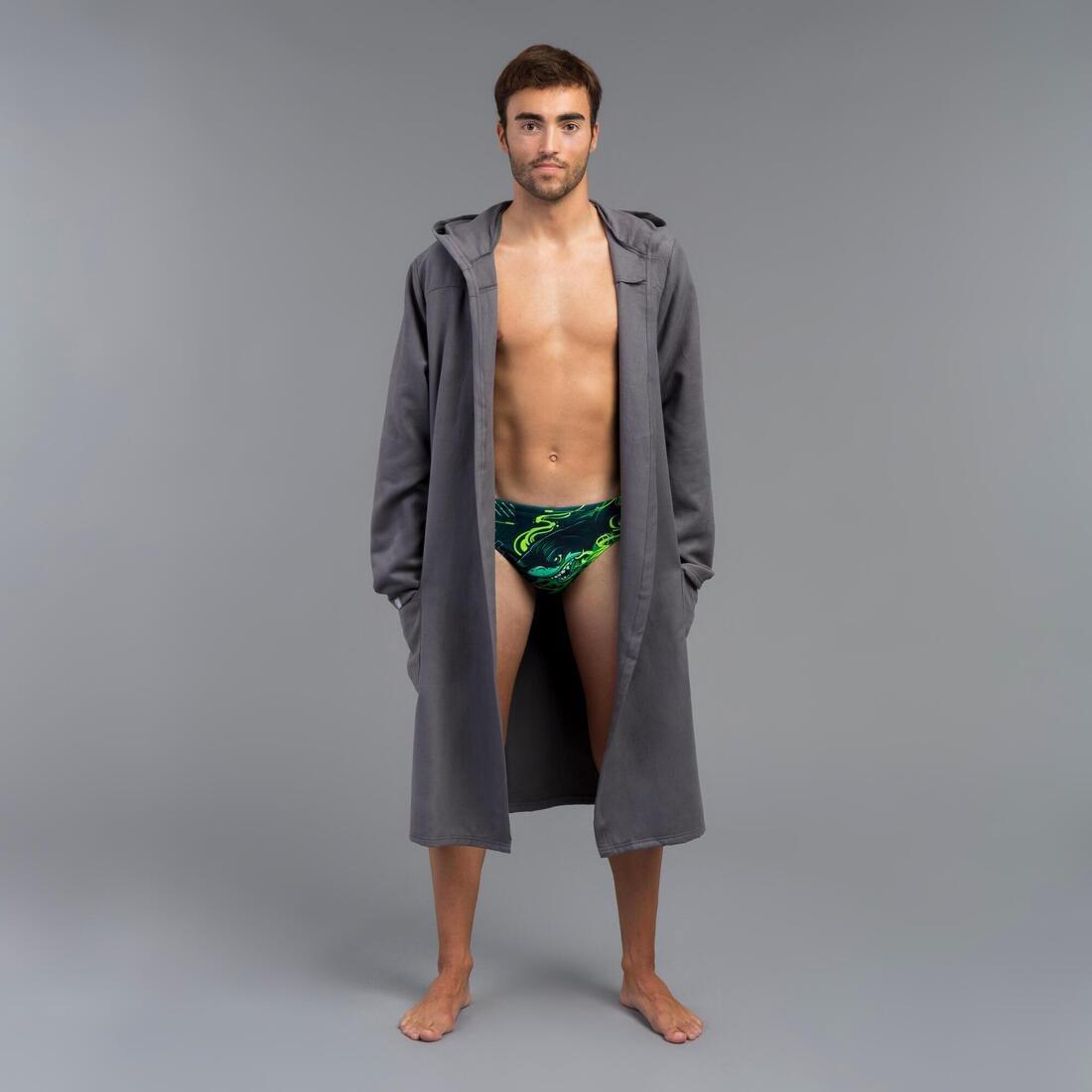 NAVY BLUE Men's Compact Microfibre Pool Bathrobe, No Color, large image number 1