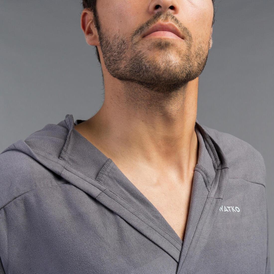 NAVY BLUE Men's Compact Microfibre Pool Bathrobe, No Color, large image number 6