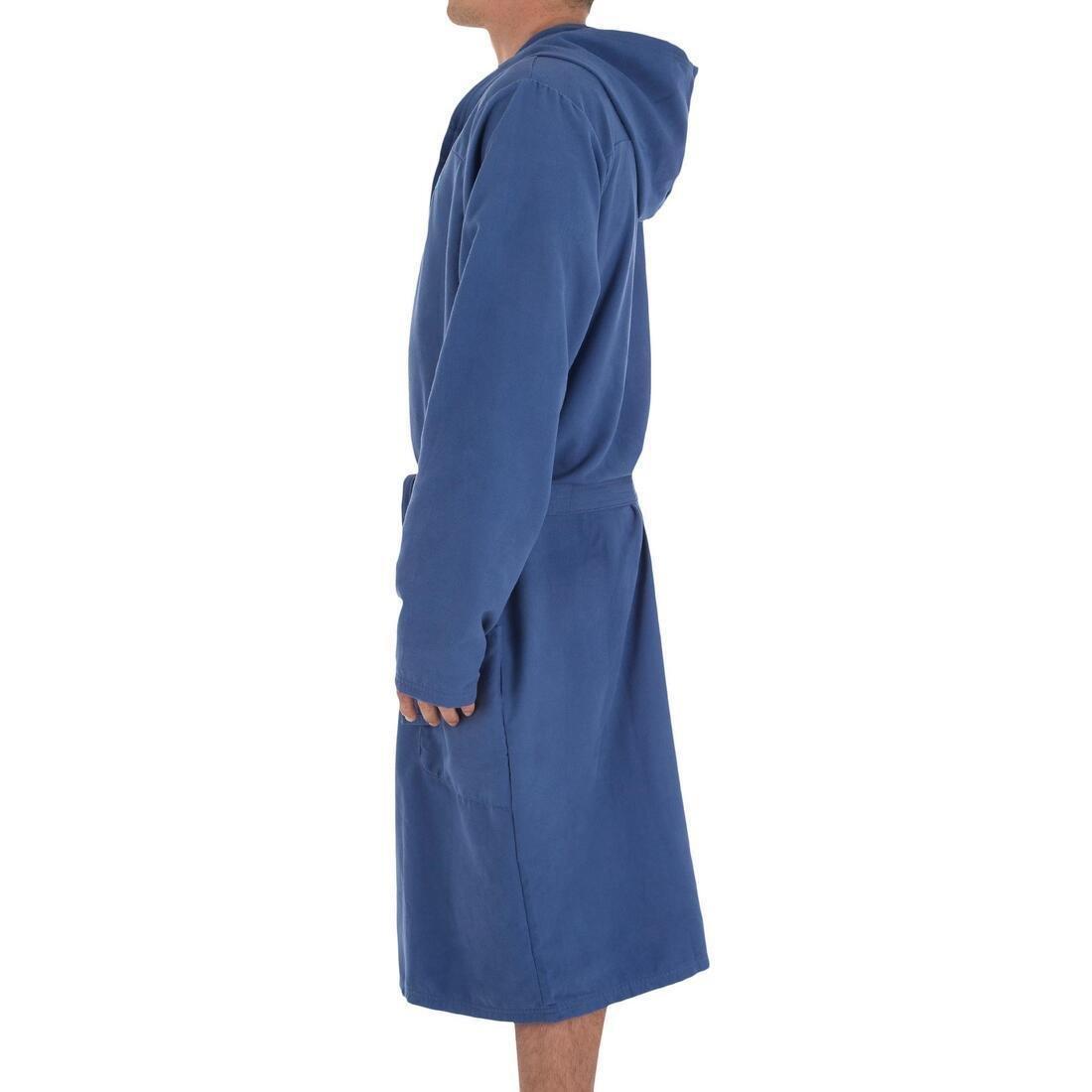 NAVY BLUE Men's Compact Microfibre Pool Bathrobe, No Color, large image number 10