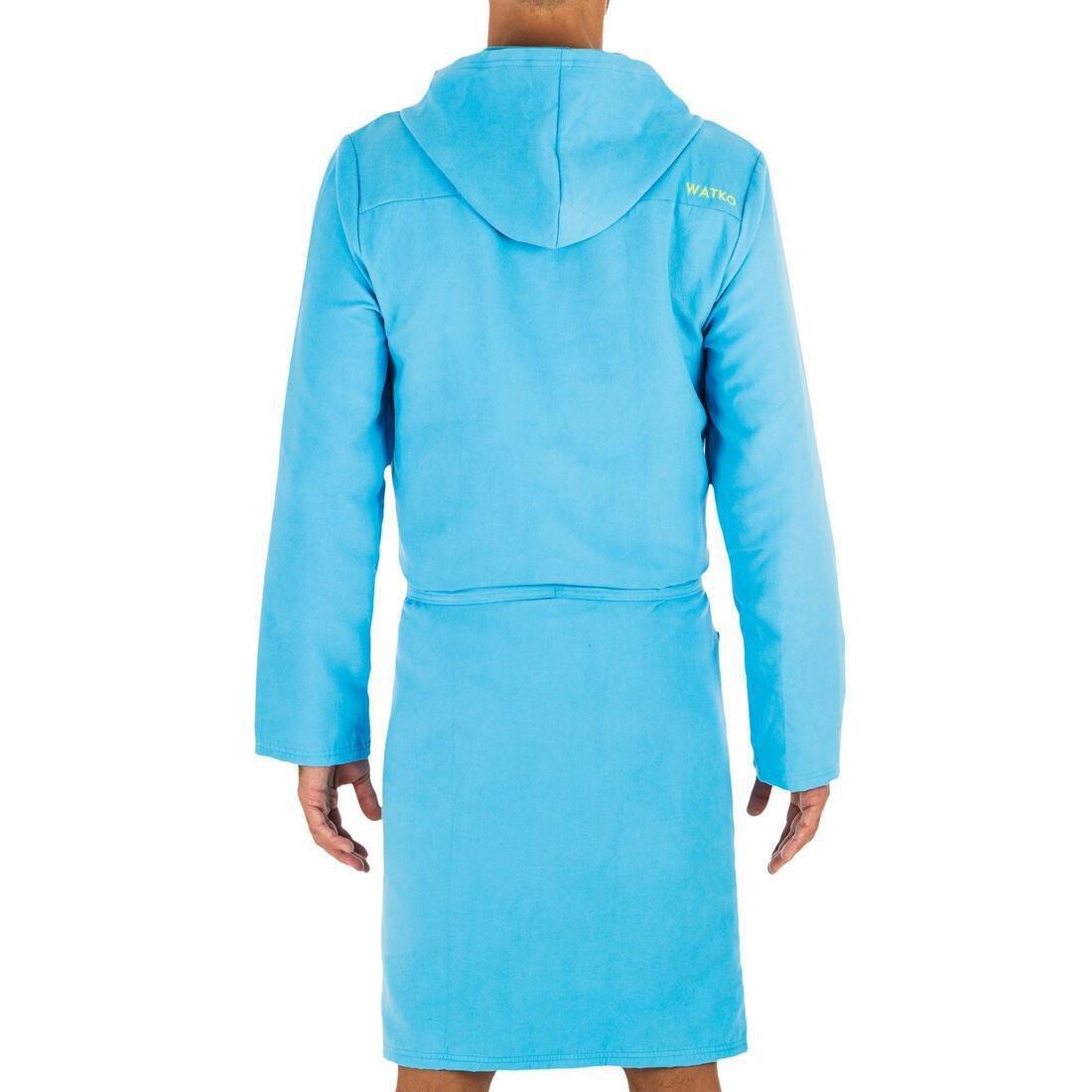 Mens Microfibre Pool Bathrobe, Abyss Grey, , large image number 2