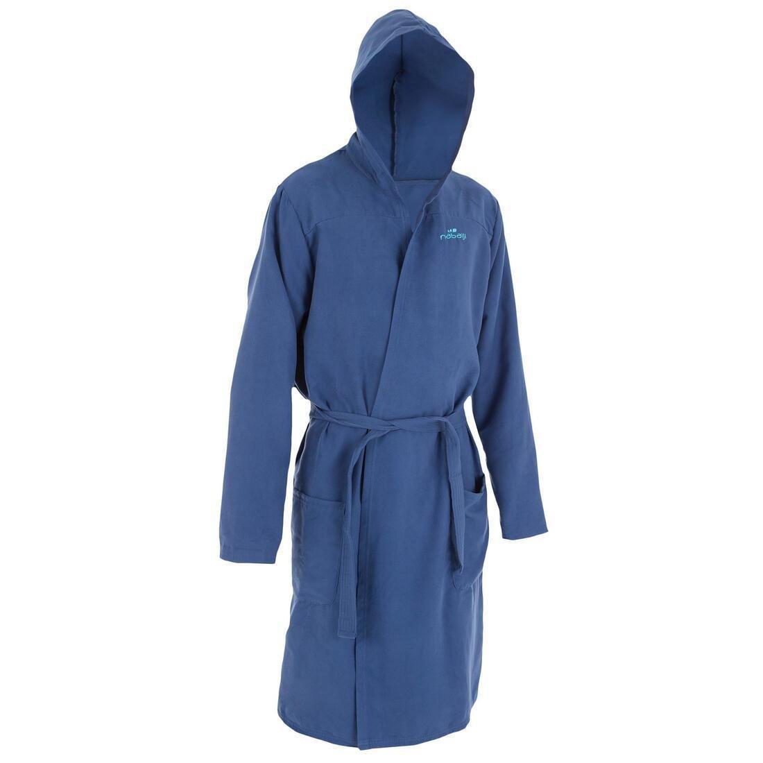 WATKO - Mens Microfibre Pool Bathrobe, Abyss Grey