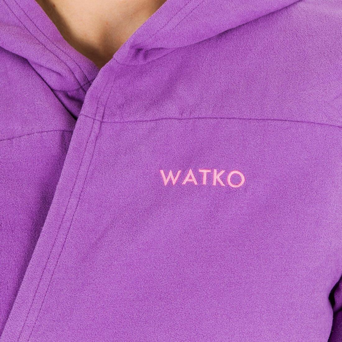 Women's Compact Microfibre Pool Bathrobe with Hood, Dark Purple, , large image number 3