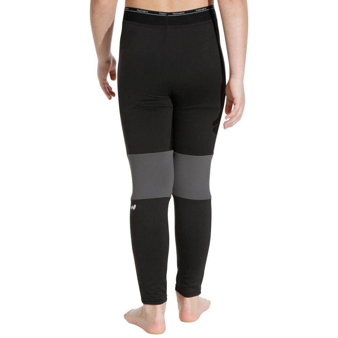 WEDZE - Kids' Ski Base Layer Bottoms, Black