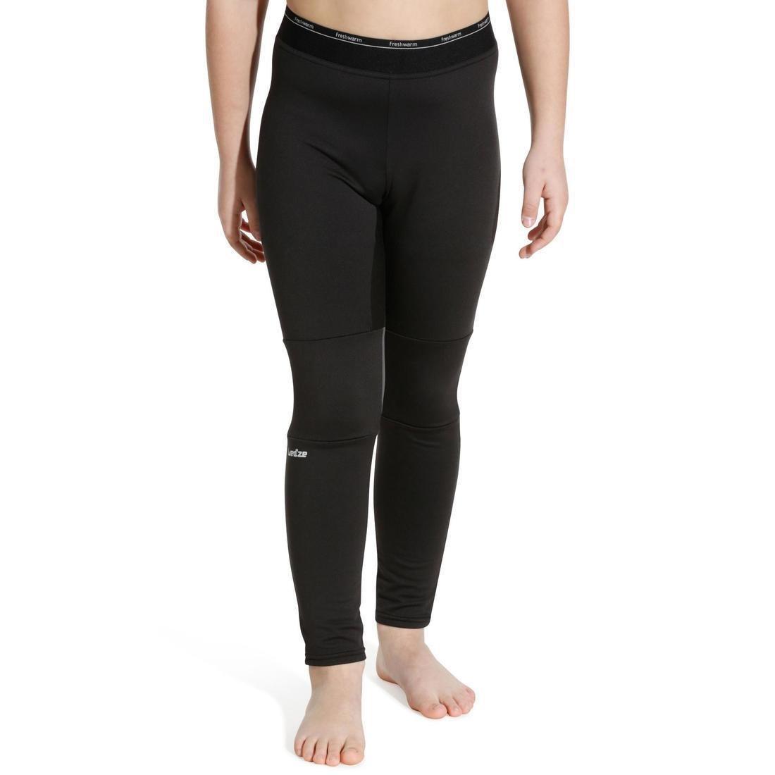 WEDZE - Kids' Ski Base Layer Bottoms, Black