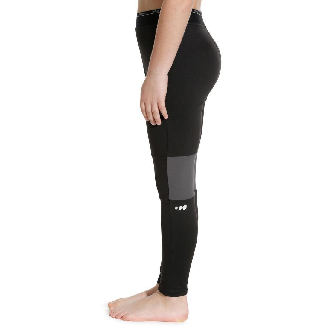 WEDZE - Kids' Ski Base Layer Bottoms, Black