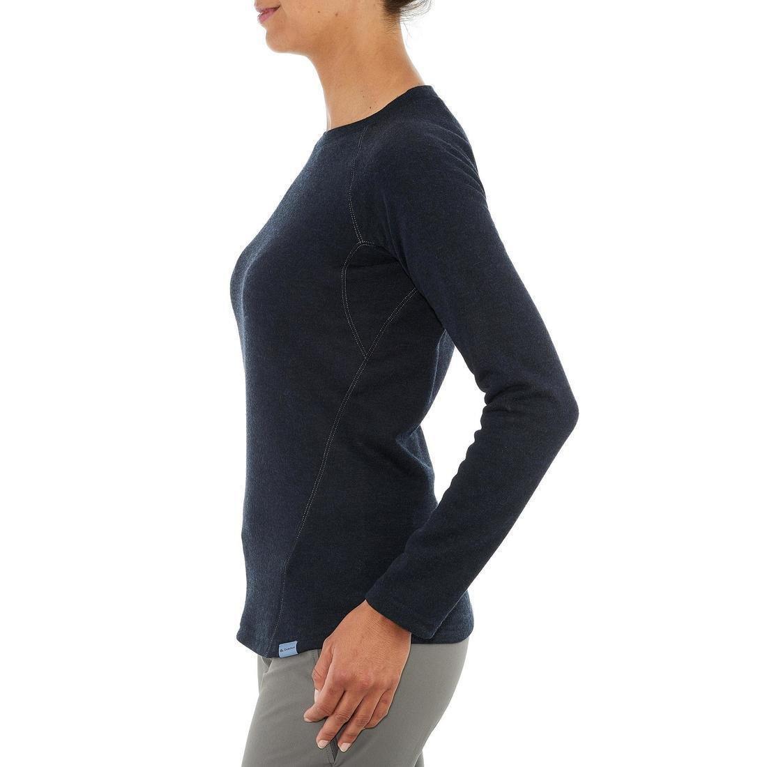 Womens Hiking Pullover - Nh100, Navy Blue, No Color, large image number 3