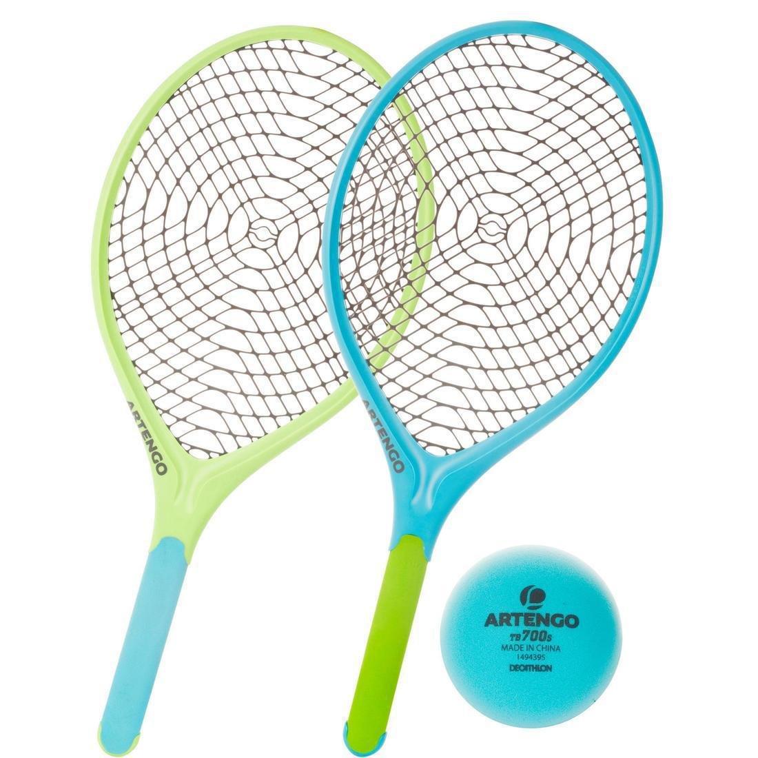 ARTENGO - Set of 2 Rackets and 1 Ball Funyten/Green, Blue Azure