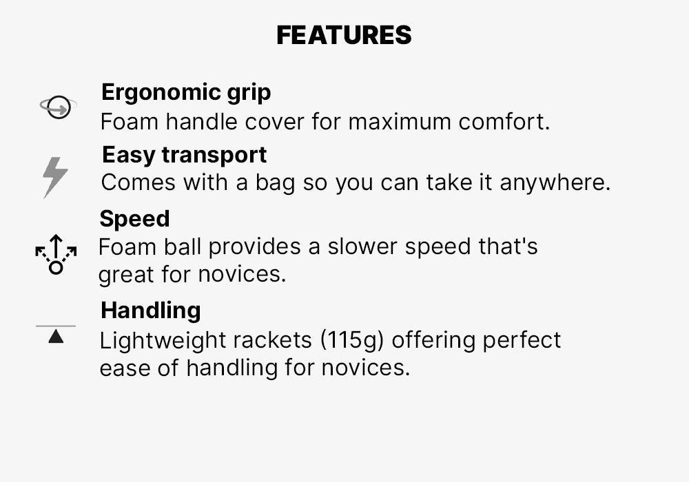 Set of 2 Rackets and 1 Ball Funyten/Green, Blue Azure, No Color, medium