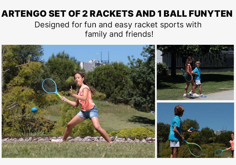 Set of 2 Rackets and 1 Ball Funyten/Green, Blue Azure, No Color, medium
