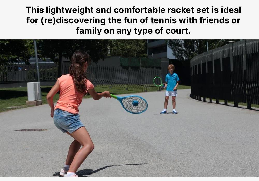 Set of 2 Rackets and 1 Ball Funyten/Green, Blue Azure, No Color, medium