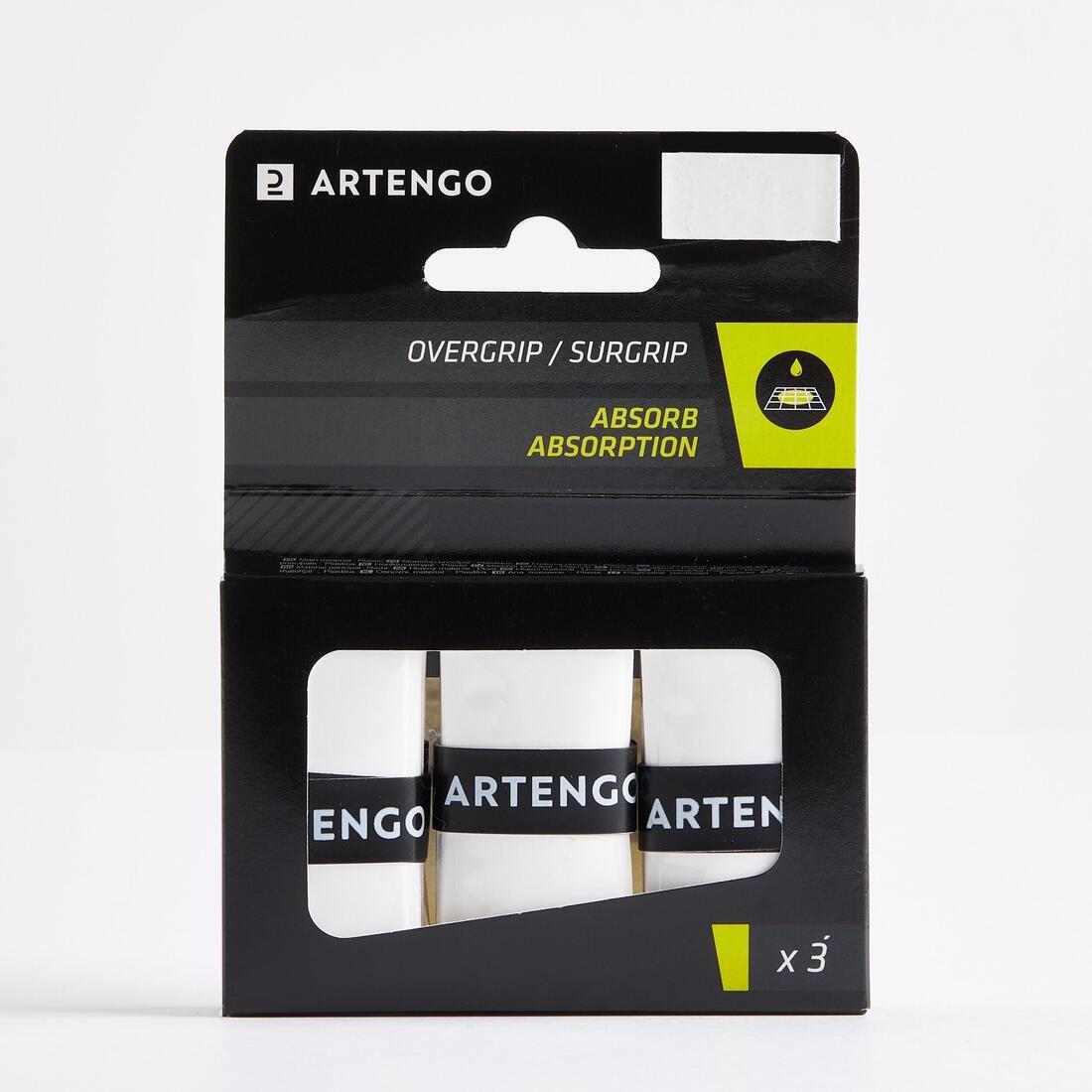 Absorbent Tennis Overgrip Tri-Pack, White, No Color, medium