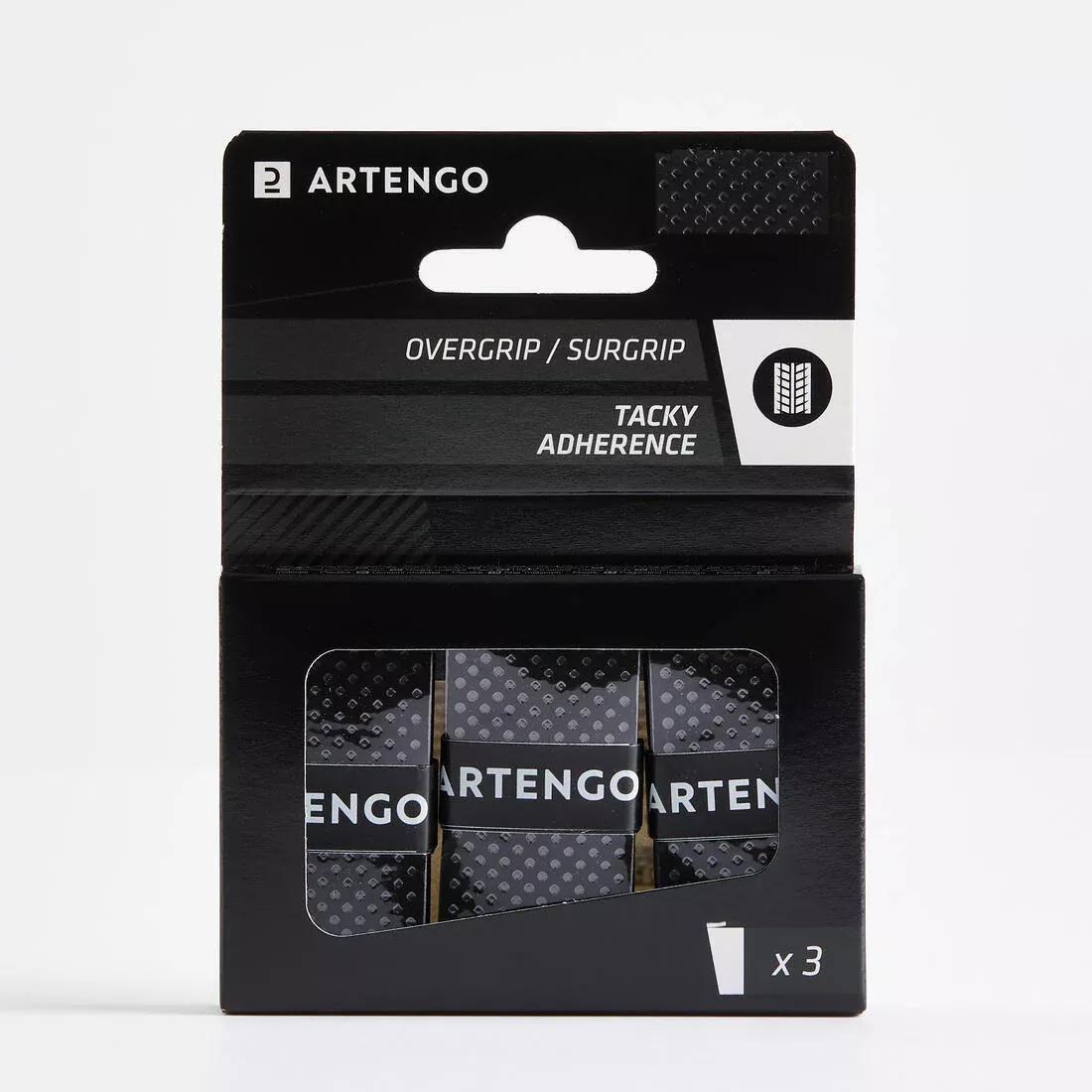 ARTENGO - Tennis Tacky Overgrip - Tri-Pack, Black