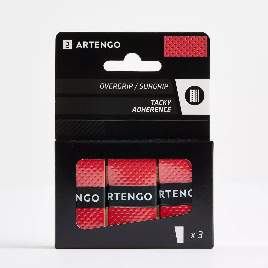 ARTENGO - Tennis Tacky Overgrip Tri-Pack, Black