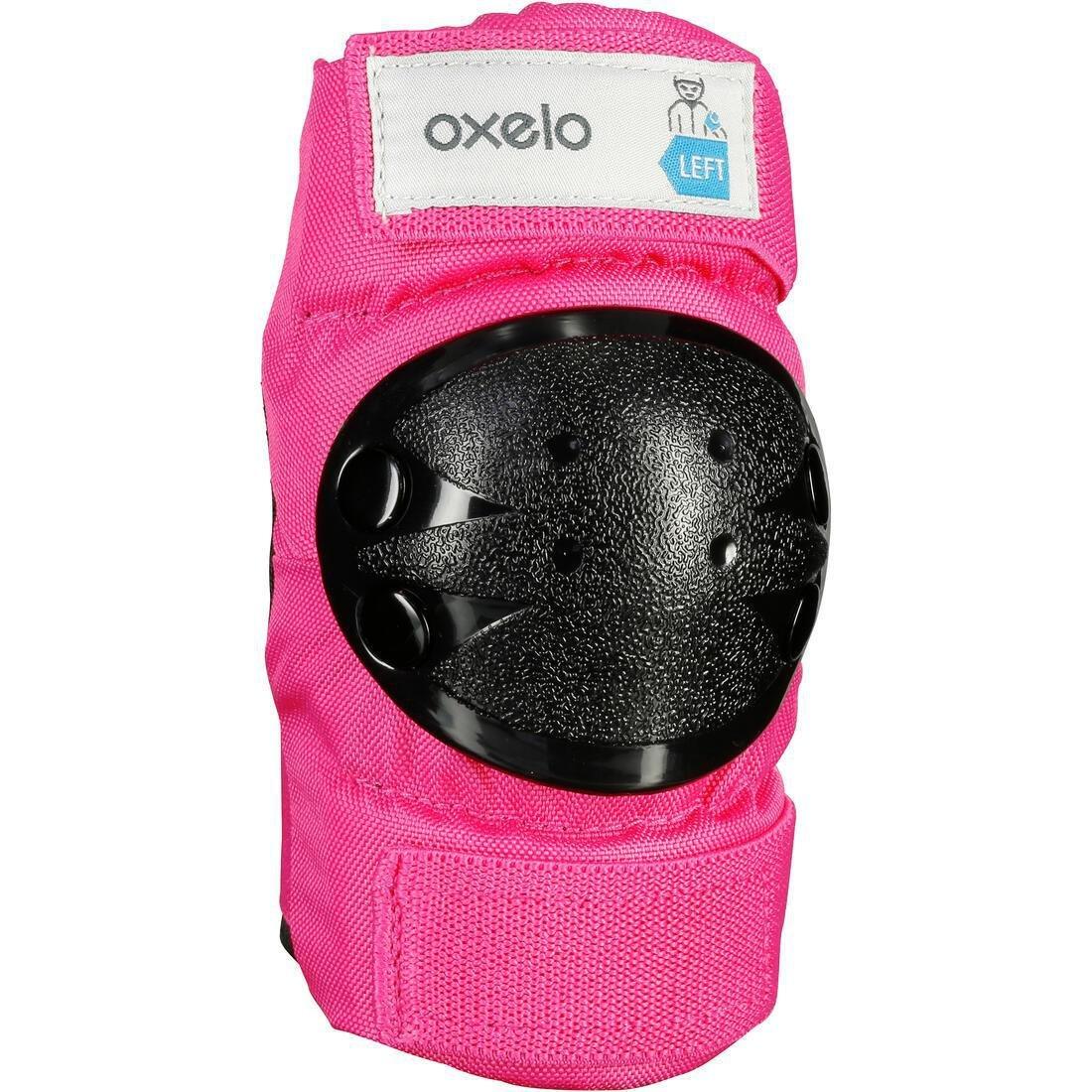 OXELO - Unisex Kids 2 X 3-Piece Skating Skateboard Scooter Protective Gear Basic, Pink