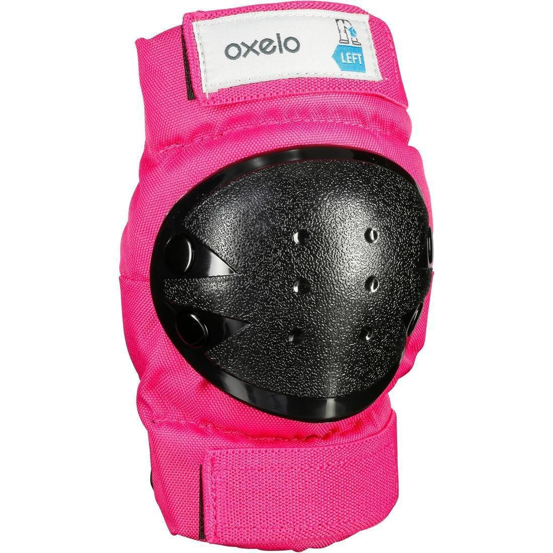 OXELO - Unisex Kids 2 X 3-Piece Skating Skateboard Scooter Protective Gear Basic, Pink