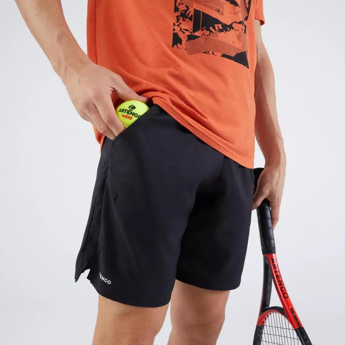 3Mens Tennis Shorts Tsh500 Dry, Black, , large image number 1