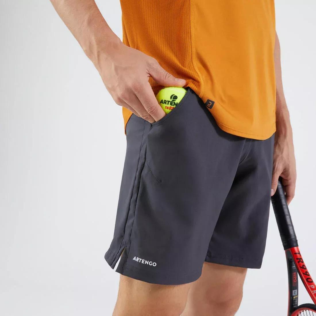 3Mens Tennis Shorts Tsh500 Dry, Black, , large image number 6