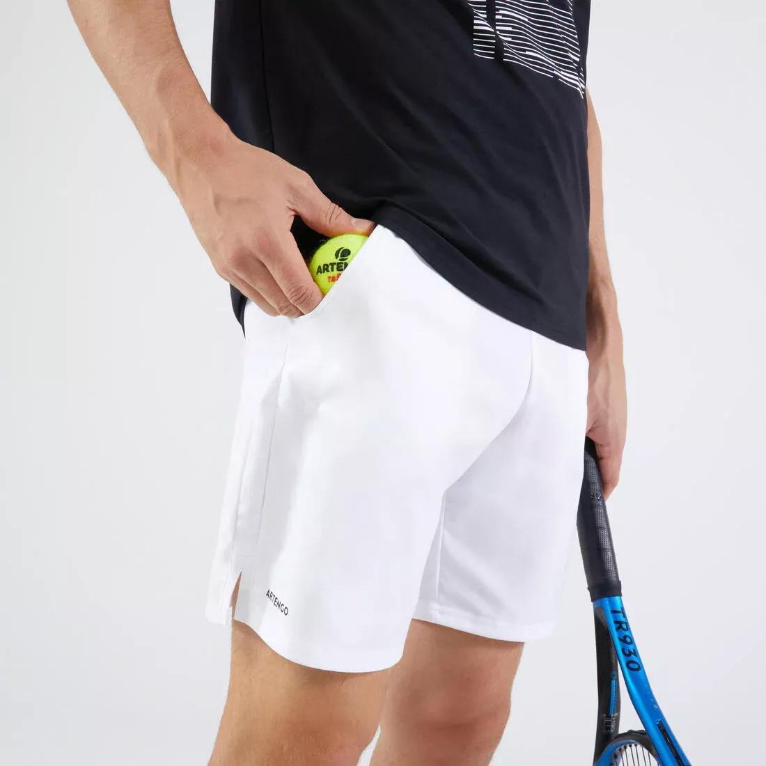 3Mens Tennis Shorts Tsh500 Dry, Snow White, , large image number 0