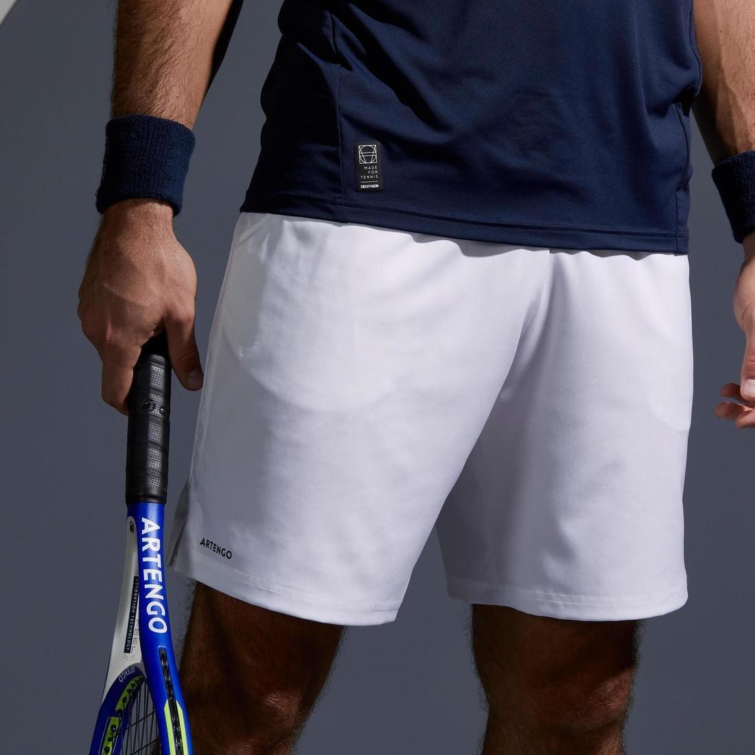 ARTENGO - 3Mens Tennis Shorts Tsh500 Dry, Snow White