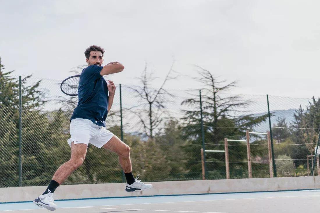 3Mens Tennis Shorts Tsh500 Dry, Snow White, No Color, large image number 8