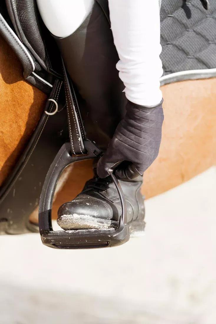 BLACK Kids'/Adult Horse Riding Safety Stirrup Irons 500, No Color, large image number 8