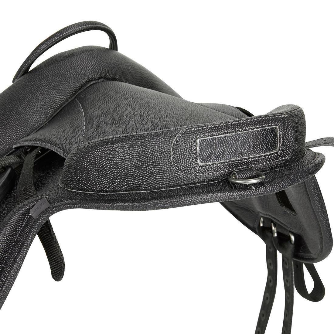 Horse Riding Synthetic Pony Saddle - 100, Black, No Color, large image number 2