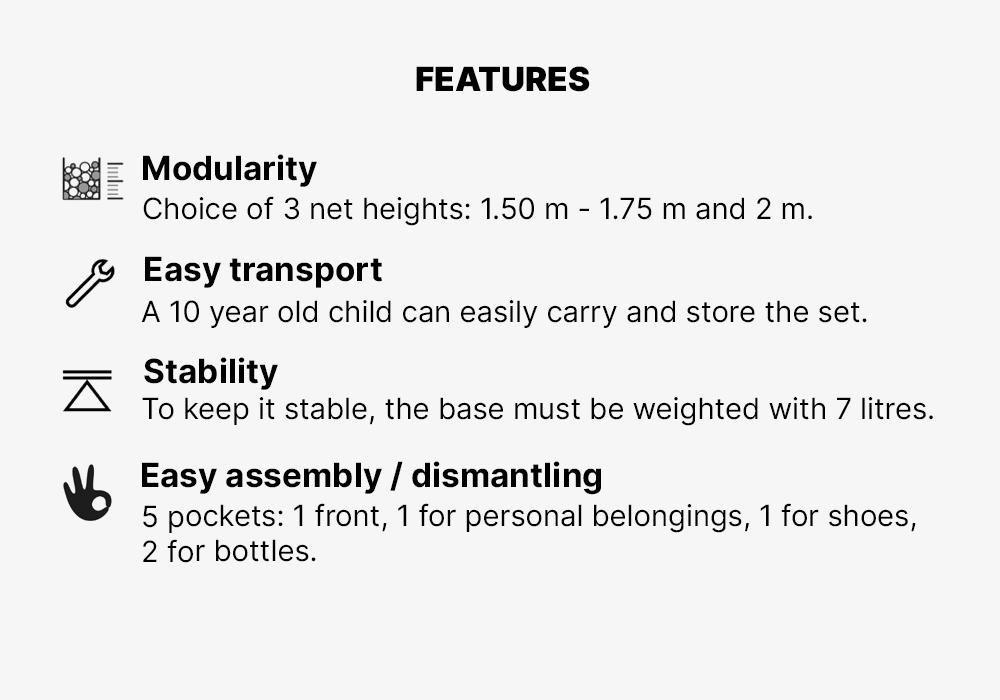 Beginner Beach Volleyball Set (Net and Posts) - BV100, Yellow, No Color, medium