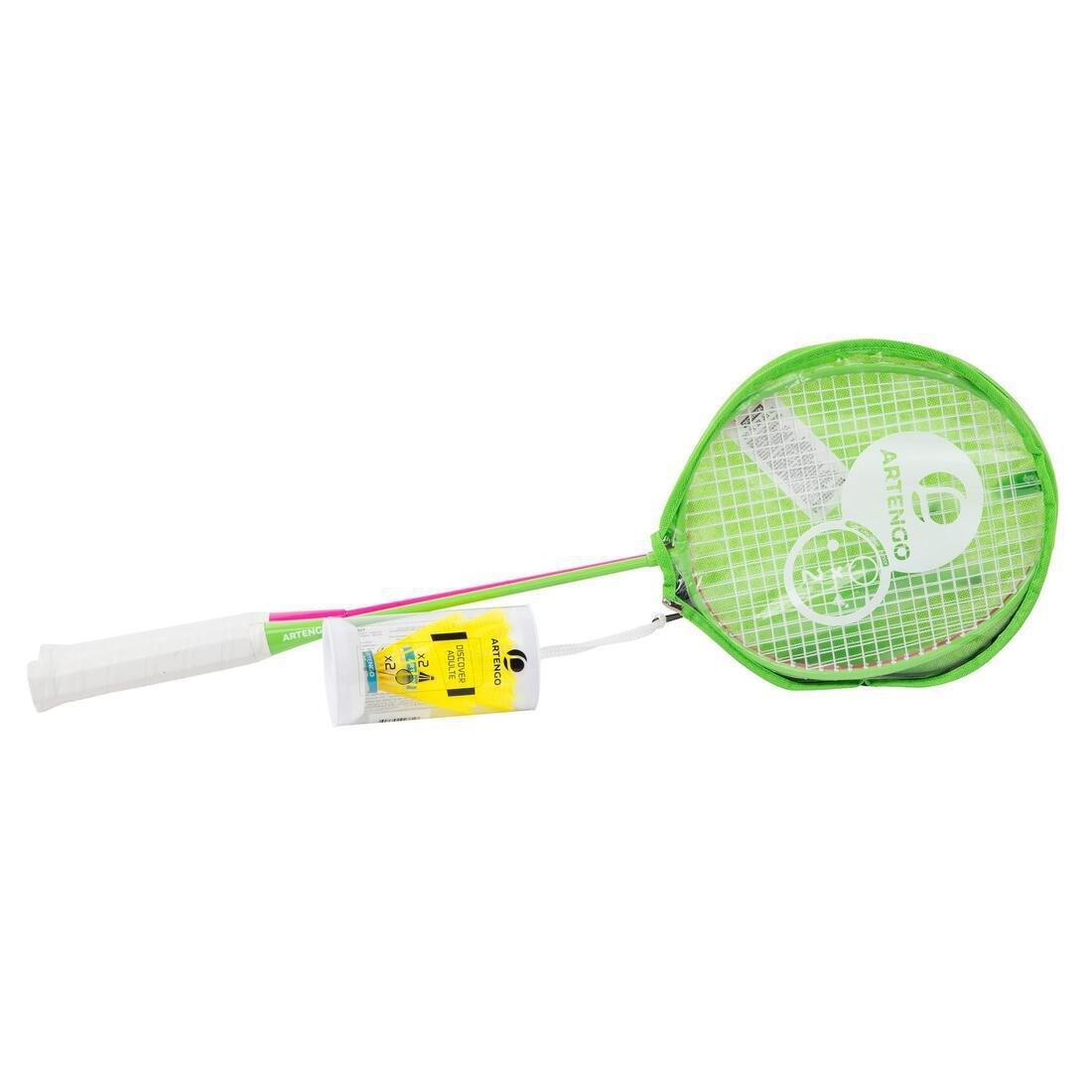 Adult Badminton Rackets Set - Pink/Green, fluo green, No Color, large image number 0