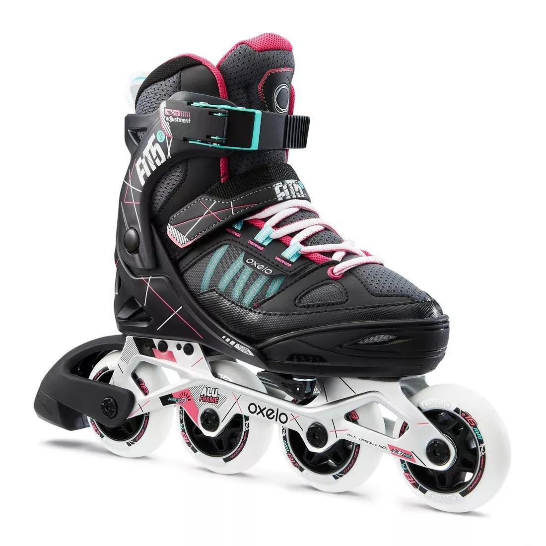 OXELO - Fit JrKids Inline Fitness Skates, Pebble Grey