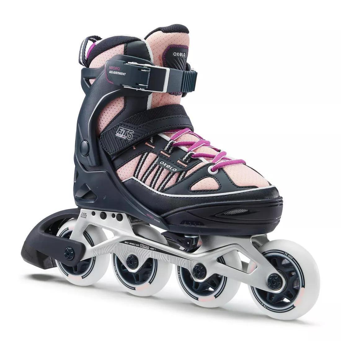 OXELO - Fit JrKids Inline Fitness Skates, Pebble Grey