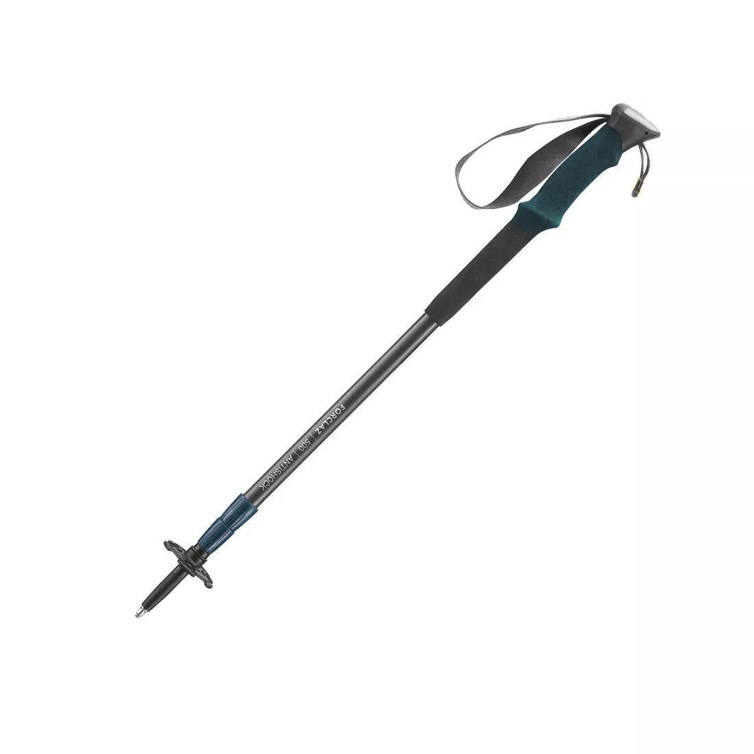 Adult Anti-Shock Hiking Pole, Grey/Blue, Grey, No Color, large image number 0