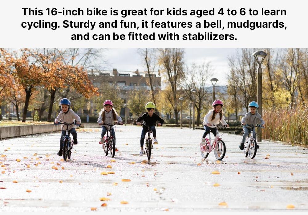 KIDS 16 Inch BIKE DARK HERO - 500 4-6 YEARS OLD - Black, No Color, large image number 15