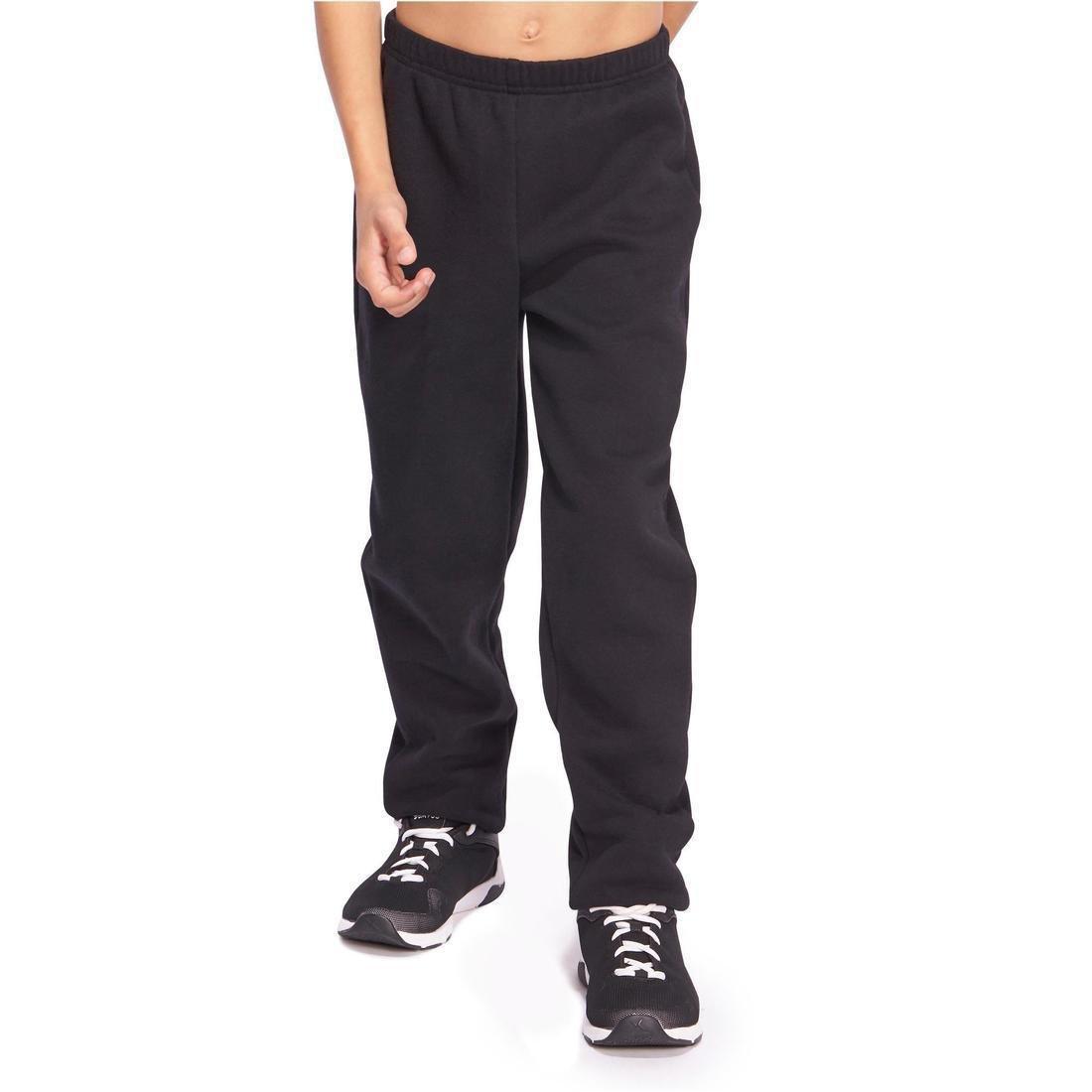 100 Warm'y Boys' Brushed Jersey Gym Bottoms, black, No Color, large image number 2