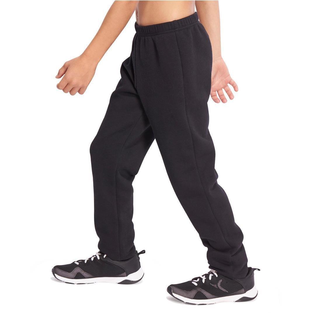 100 Warm'y Boys' Brushed Jersey Gym Bottoms, black, No Color, large image number 5