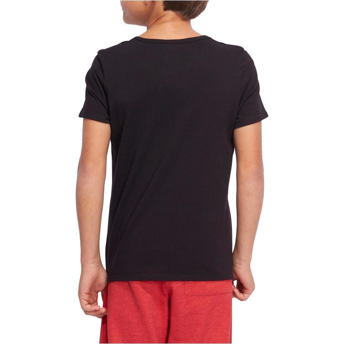100 Boys Short-Sleeved Gym T-Shirt Title, Black, No Color, large image number 2