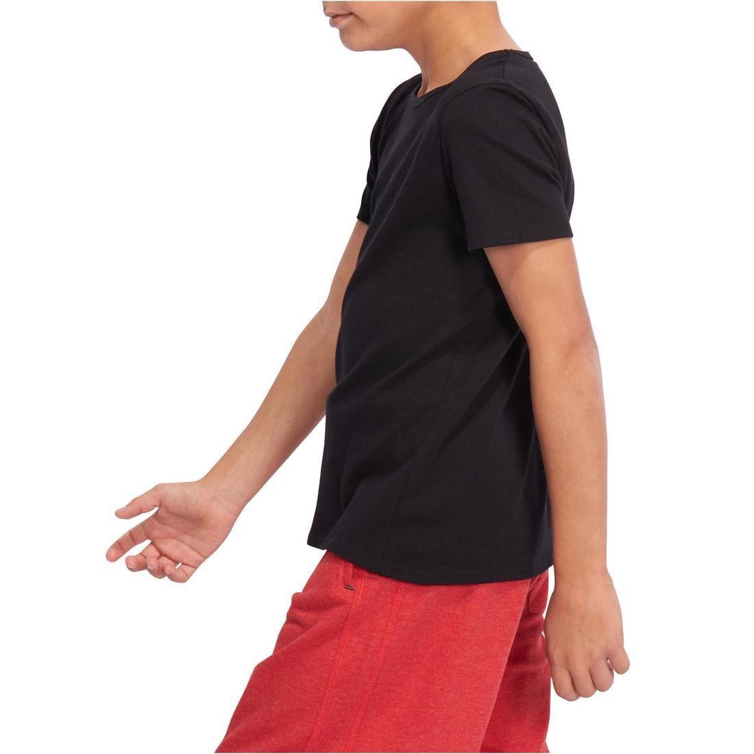 100 Boys Short-Sleeved Gym T-Shirt Title, Black, No Color, large image number 3