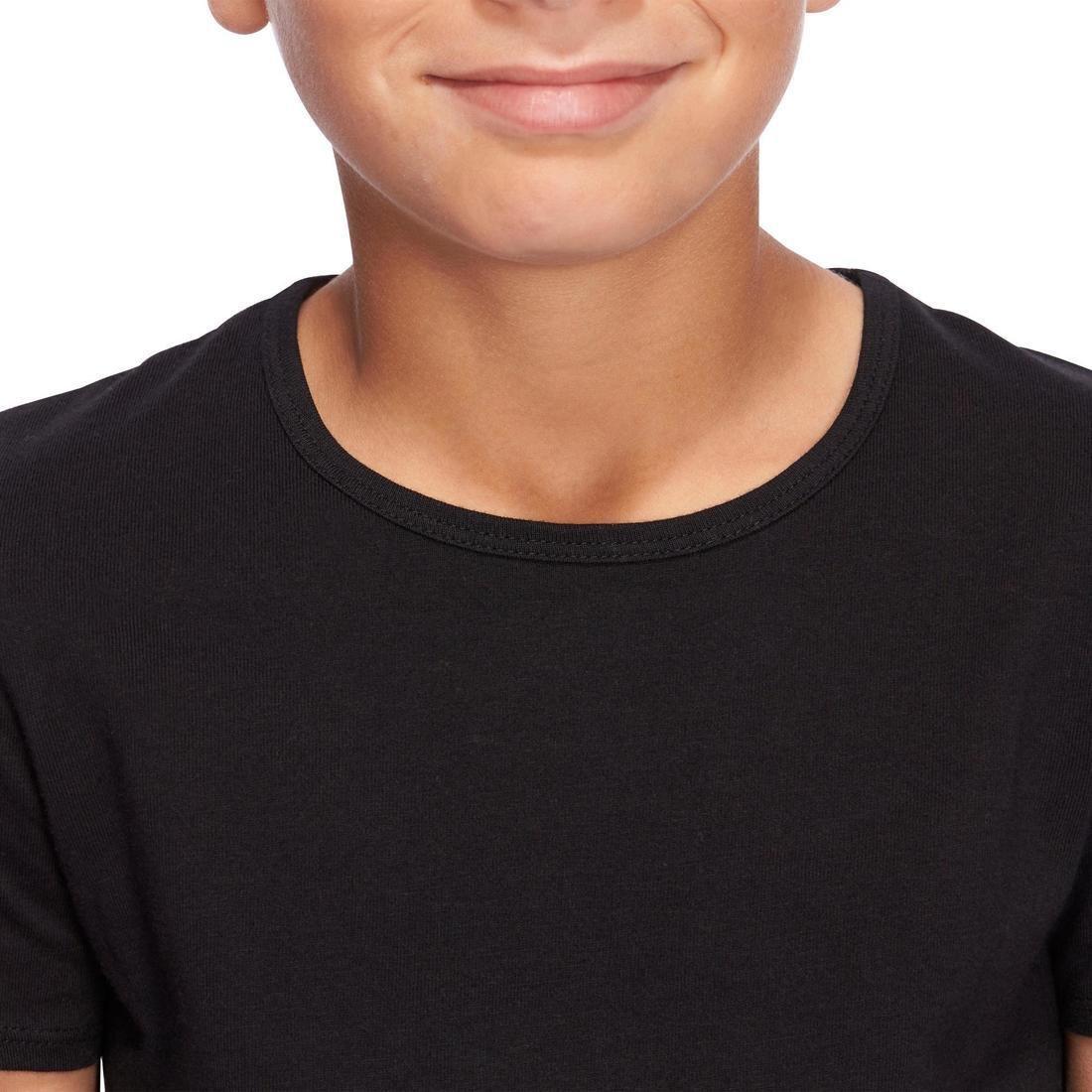 100 Boys Short-Sleeved Gym T-Shirt Title, Black, No Color, large image number 5