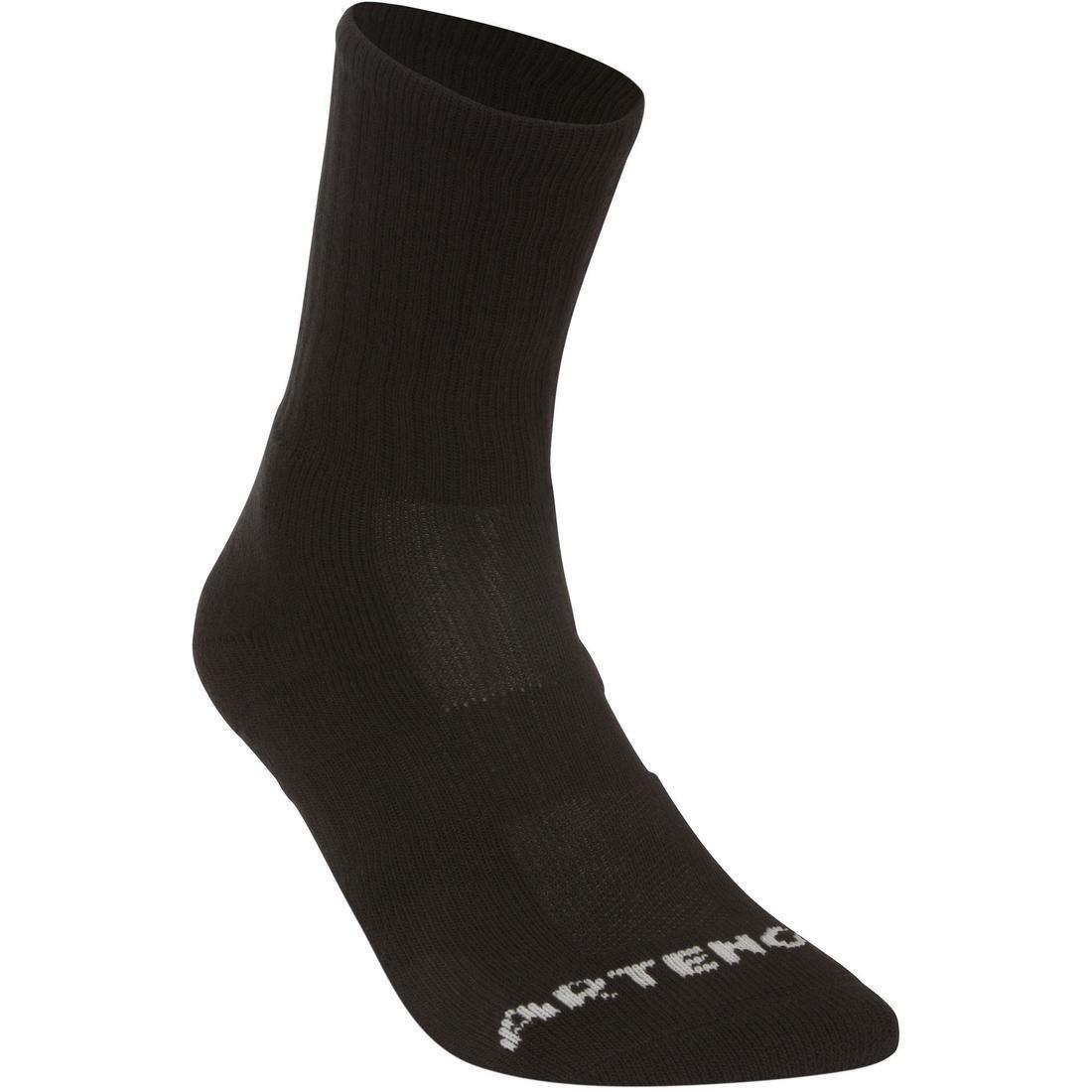 RS800 Adult High Sports Socks 3-pack, Black, No Color, medium