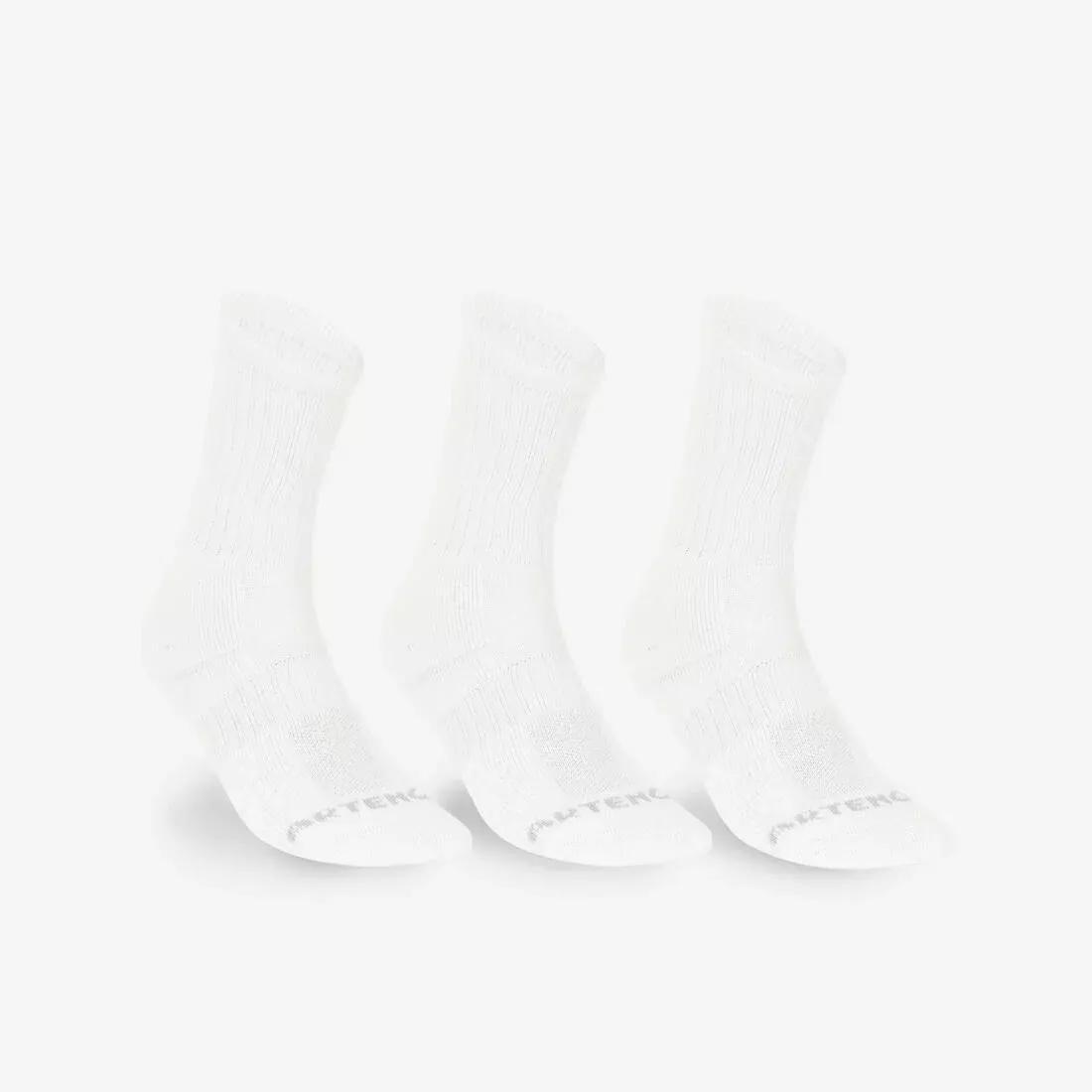 RS800 Adult High Sports Socks 3-pack-White, No Color, medium