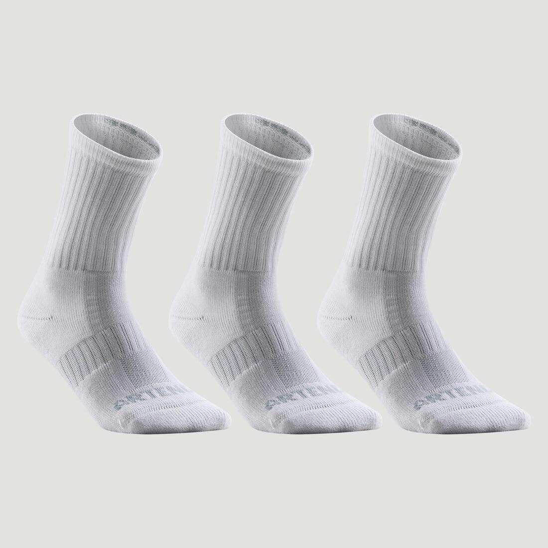 ARTENGO - RS800 Adult High Sports Socks 3-pack-White