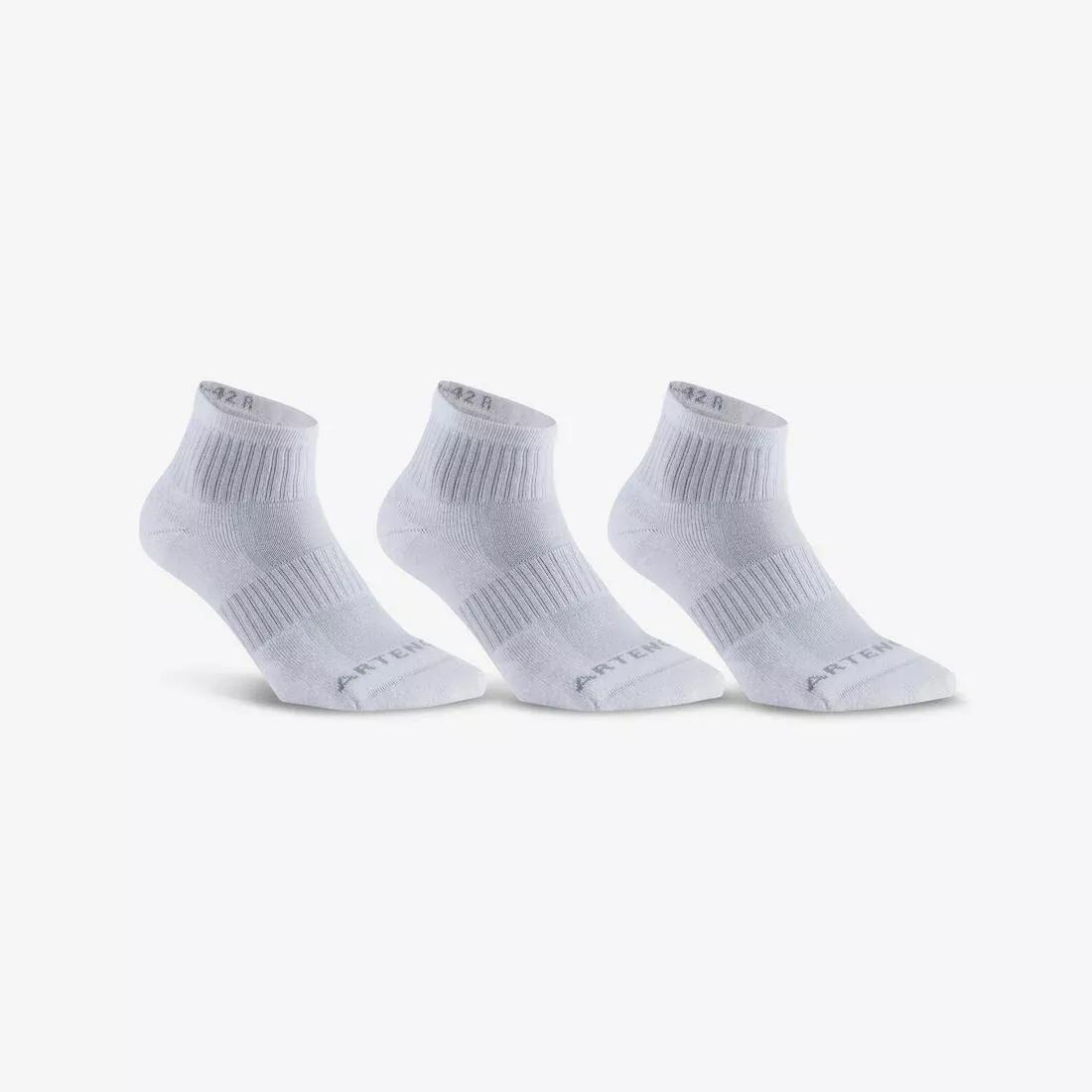 RS800 Adult Sports Socks 3-Pack-White, No Color, medium