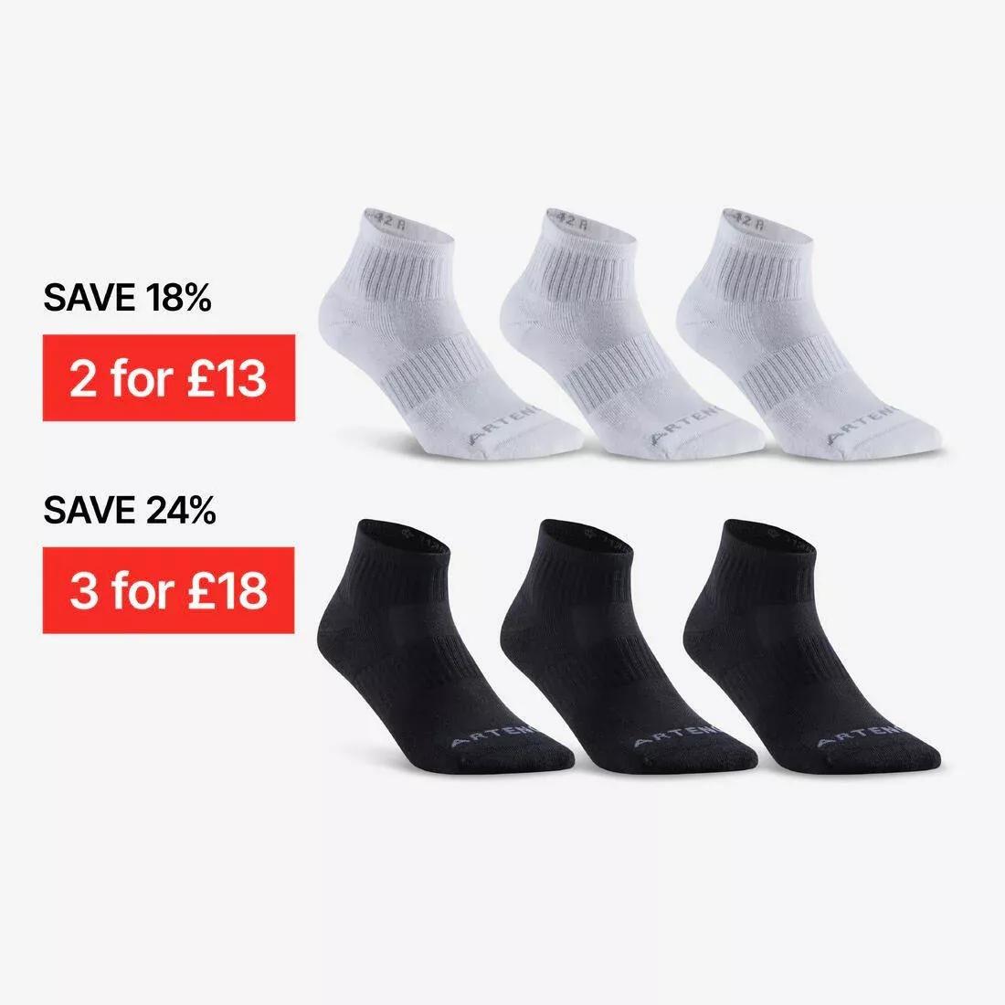 ARTENGO - RS800 Adult Sports Socks 3-Pack-White