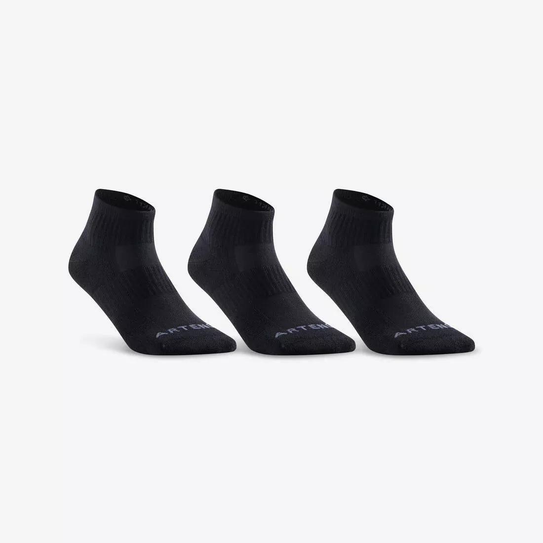 ARTENGO - RS800 Adult Sports Socks 3-Pack, Black