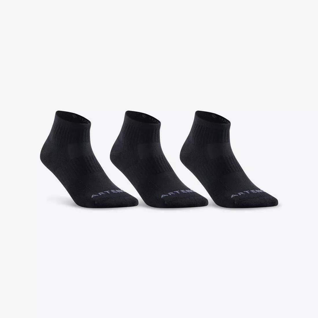RS800 Adult Sports Socks 3-Pack, Black, No Color, medium