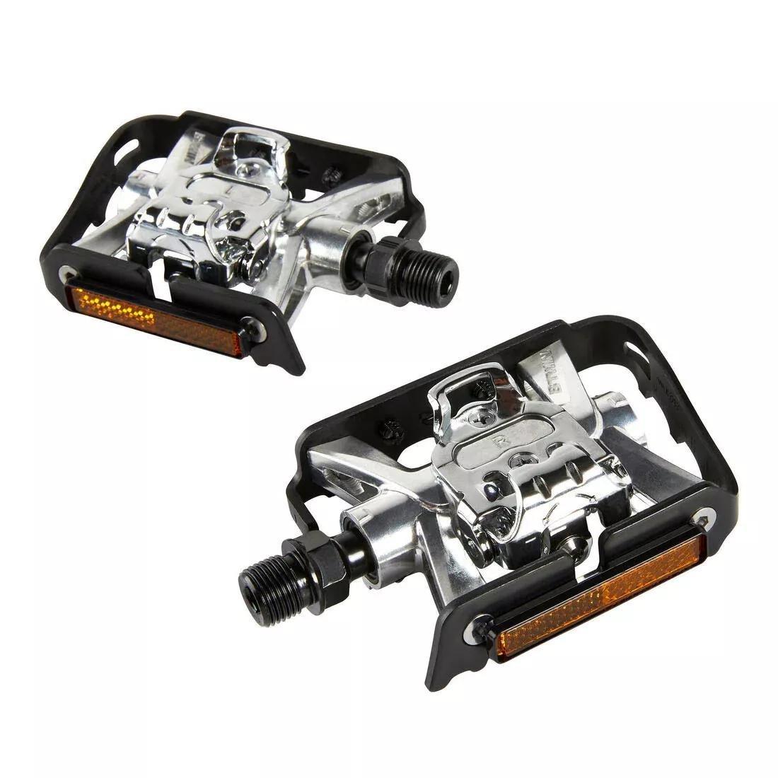SPD-Compatible Clipless Flat Mountain Bike Pedals, No Color, large image number 0