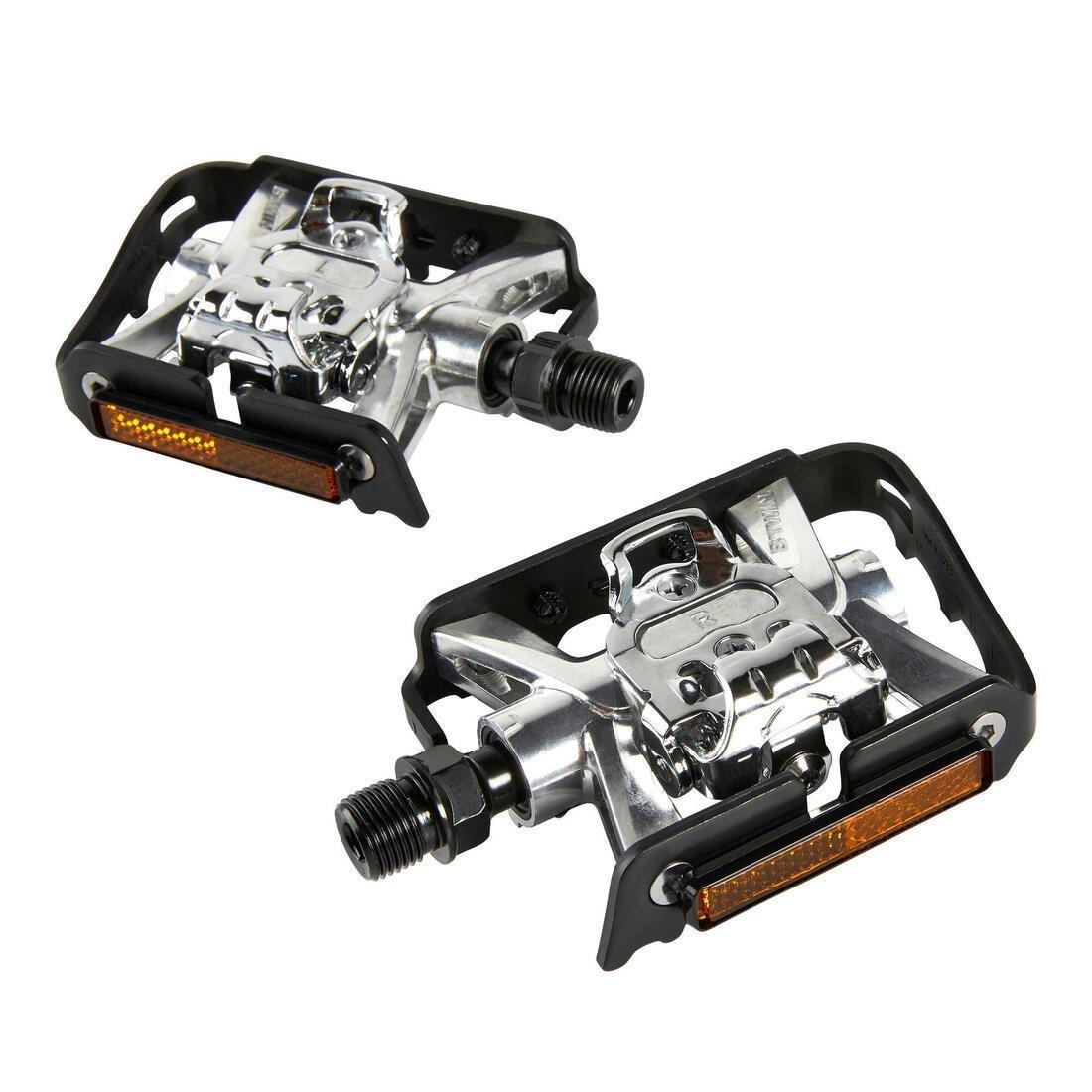SPD-Compatible Clipless Flat Mountain Bike Pedals, No Color, large image number 1