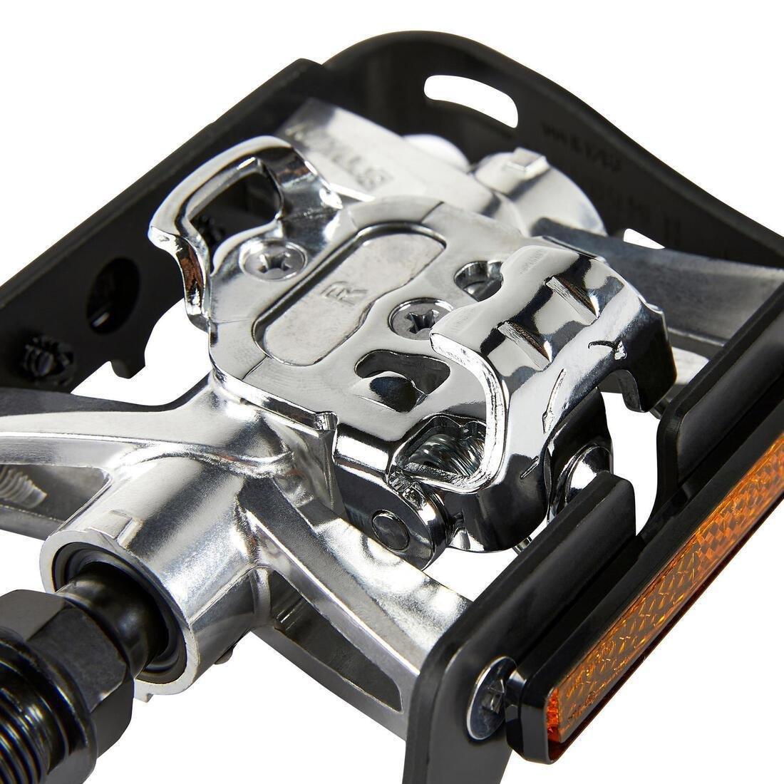 SPD-Compatible Clipless Flat Mountain Bike Pedals, No Color, large image number 5