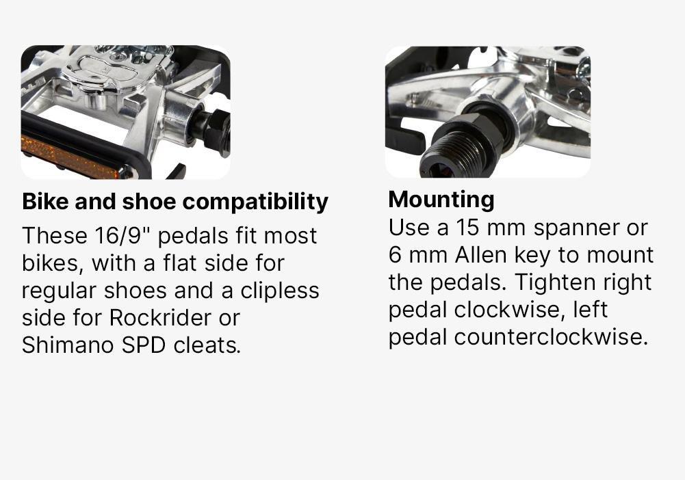 SPD-Compatible Clipless Flat Mountain Bike Pedals, No Color, large image number 12
